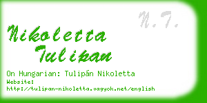 nikoletta tulipan business card